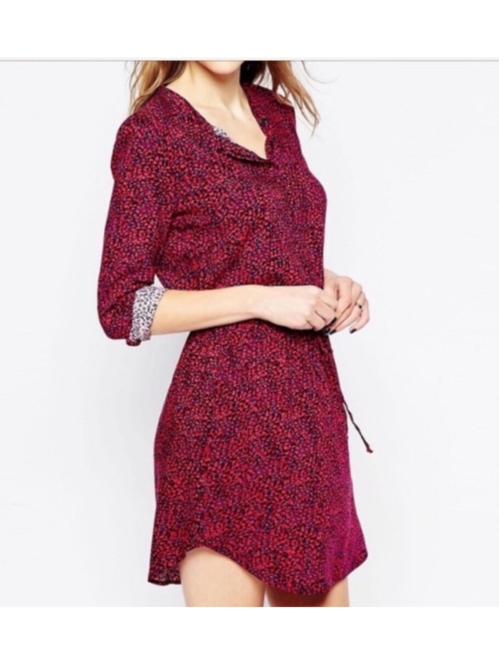 Leopard Print Botton Down Shirt Dress Small